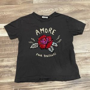 Zara Amore flip-sequins t-shirt